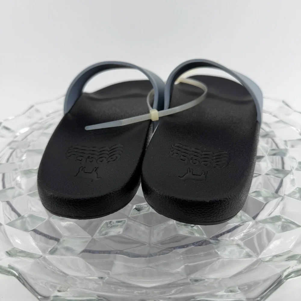 Goats Pool Slide K Blue Black Graphic Logo Youth Kids Sandals Size 1 US 33 EU